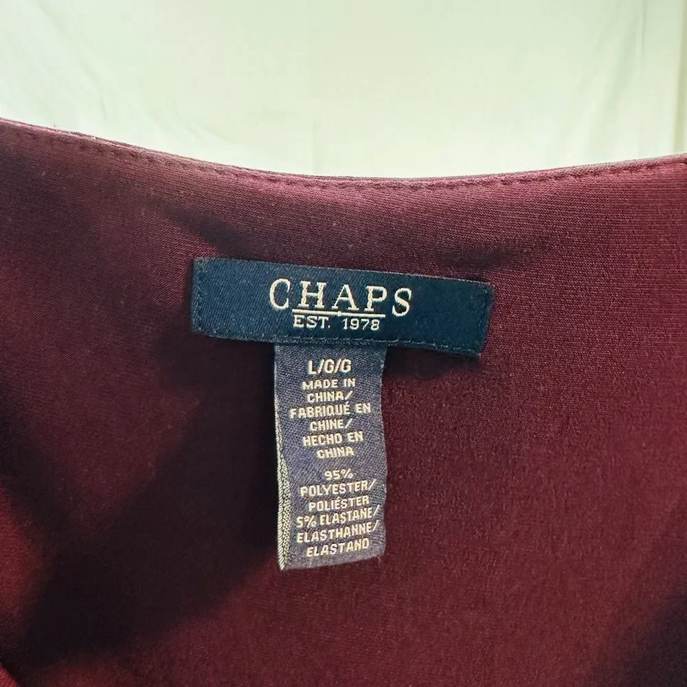 Chaps deep purple twist front dress size women’s large - Picture 4 of 4
